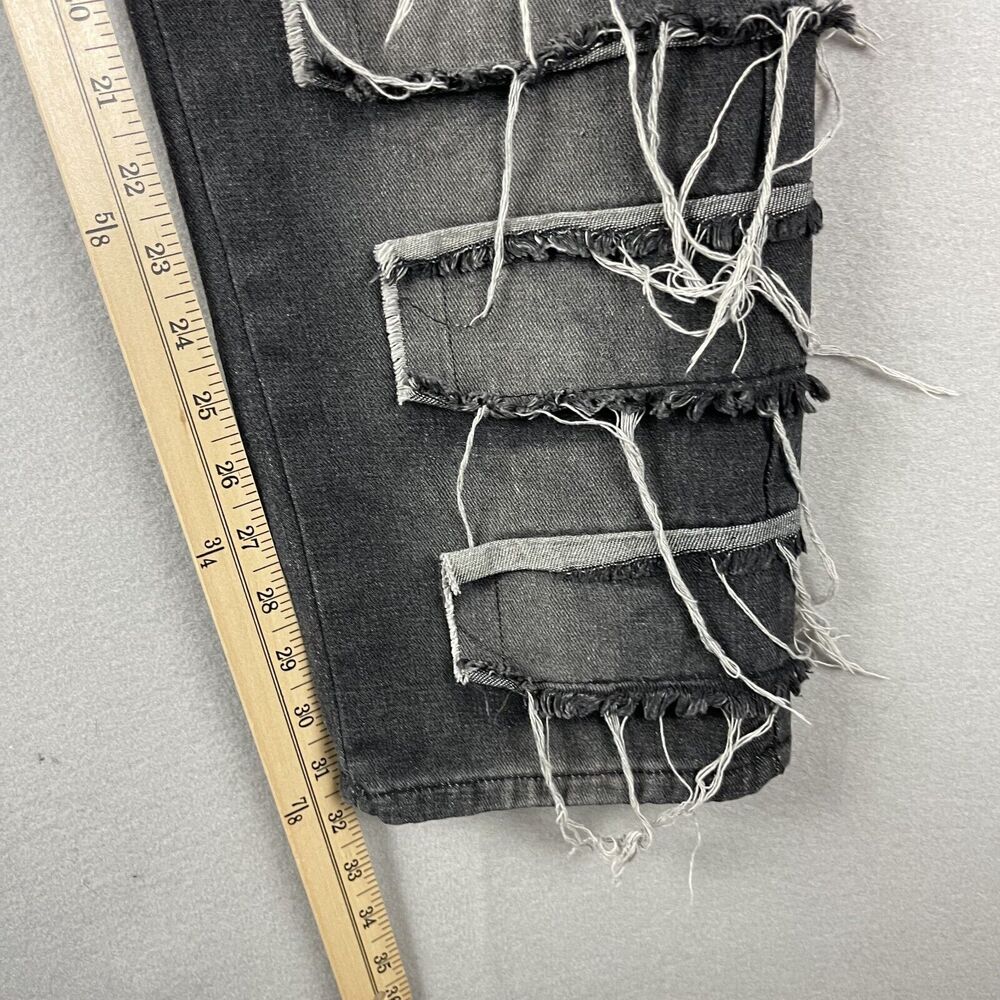 Vintage Rebel Vengeance Distressed Jean Mens 32x32 Black Rock Goth Grunge READ - Picture 7 of 16